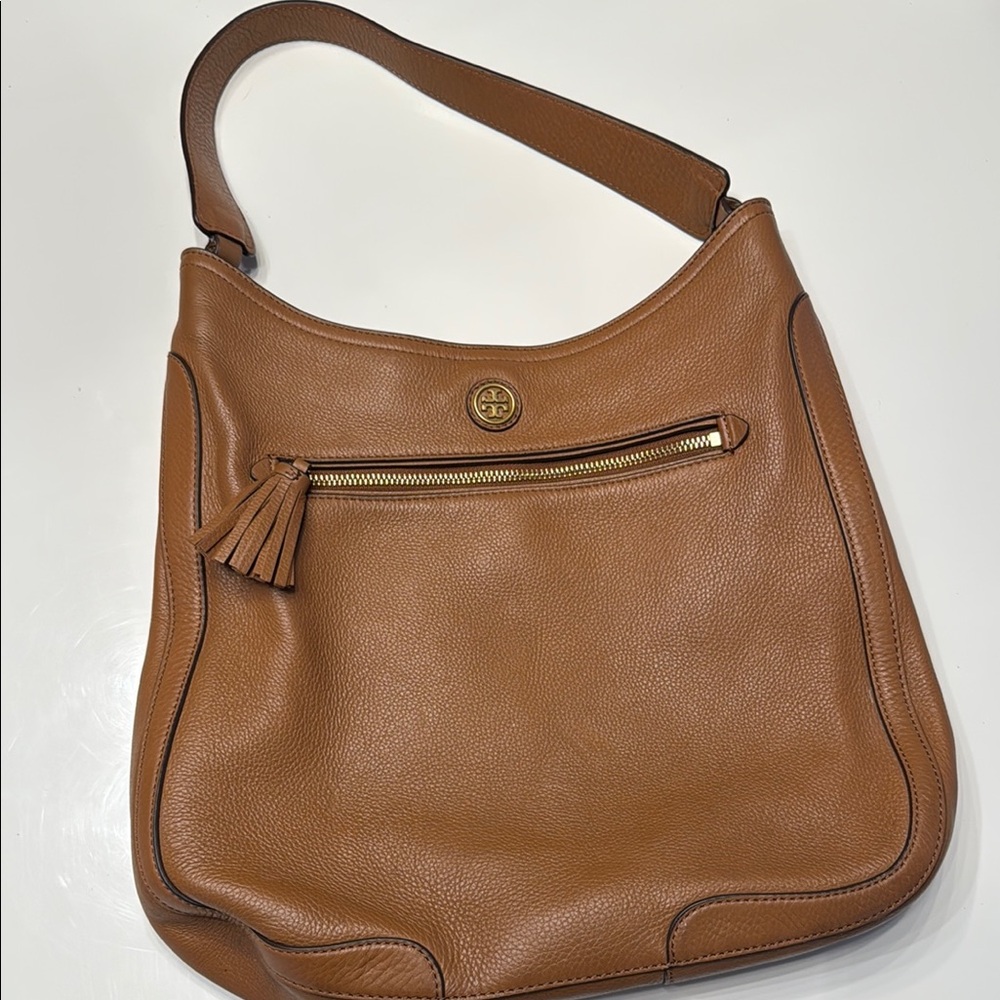 Tory. Burch Pebbled Leather Hobo Bag